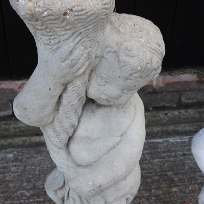 Lot 371 - A cast stone garden figural stand