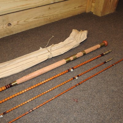 Lot 128 - A Hardy Perfection cane fishing rod