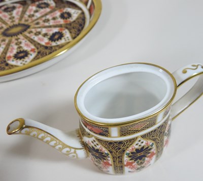 Lot 47 - A Royal Crown Derby Imari pattern miniature porcelain cabaret set