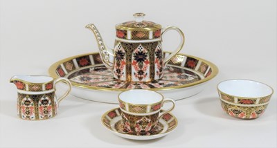 Lot 47 - A Royal Crown Derby Imari pattern miniature porcelain cabaret set