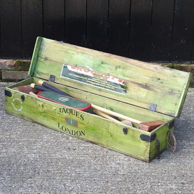 Lot 435 - A Jaques croquet set, in a wooden box