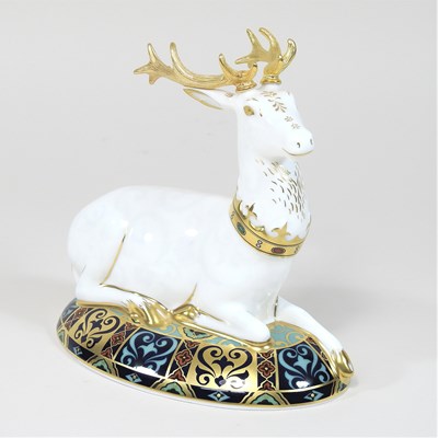 Lot 40 - A Royal Crown Derby porcelain Heraldic Beasts limited edition model of a Stag