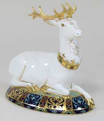 Lot 40 - A Royal Crown Derby porcelain Heraldic Beasts limited edition model of a Stag