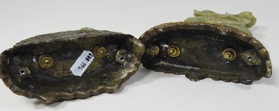Lot 27 - A pair of Chinese carved jade coloured stone birds