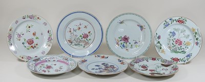 Lot 30 - An 18th century Chinese porcelain famille rose plate