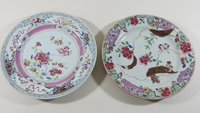 Lot 30 - An 18th century Chinese porcelain famille rose plate