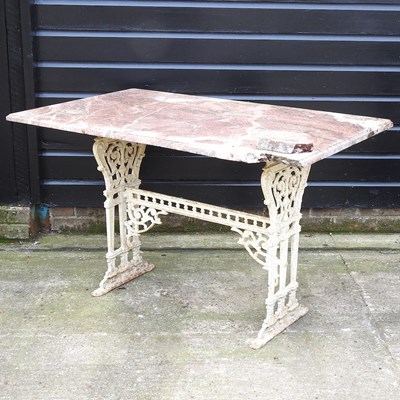 Lot 422 - A 19th century painted cast iron garden table