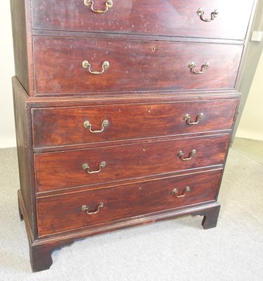 Lot 64 - A George III mahogany chest on chest