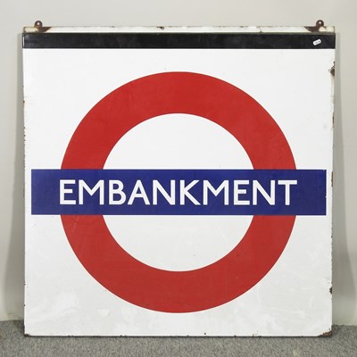 Lot 217 - A painted enamel London underground sign