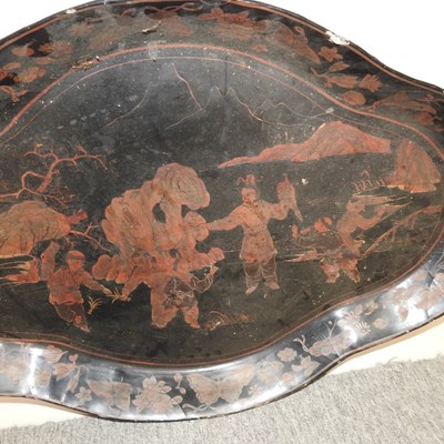 Lot 58 - An early 20th century black lacquered tray