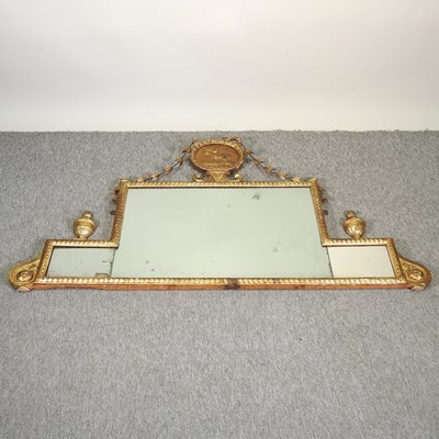 Lot 270 - A 19th century gilt gesso framed overmantel mirror