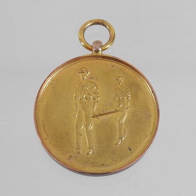 Lot 182 - A 9 carat gold medal