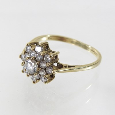 Lot 80 - A 9 carat gold cubic zirconia ring