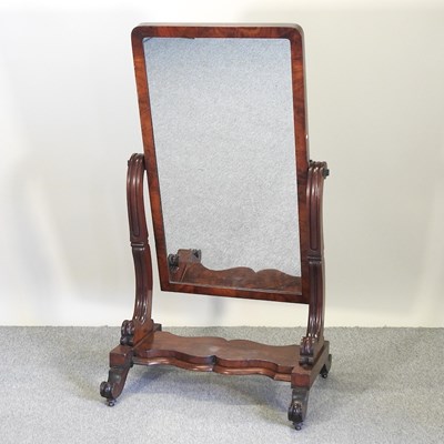 Lot 729 - A Victorian mahogany cheval mirror