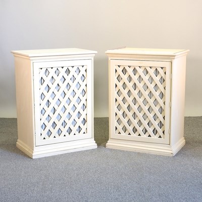 Lot 494 - A pair of cream painted cabinets