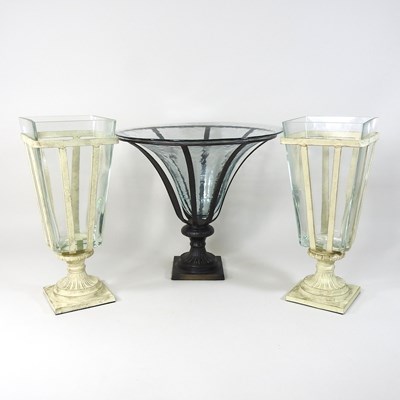 Lot 257 - A pair of modern art glass vases