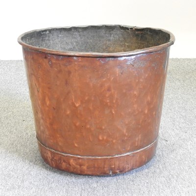 Lot 347 - A 19th century copper log basket