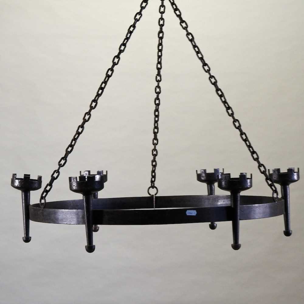 Lot 100 - A wrought iron ceiling light