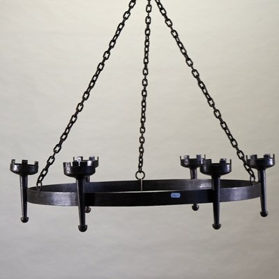 Lot 100 - A wrought iron ceiling light
