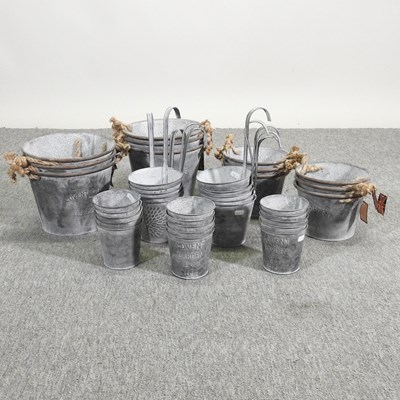 Lot 175 - A collection of zinc plant pots