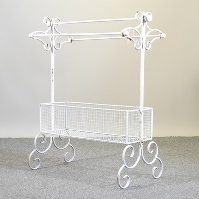 Lot 351 - A white painted metal towel rail