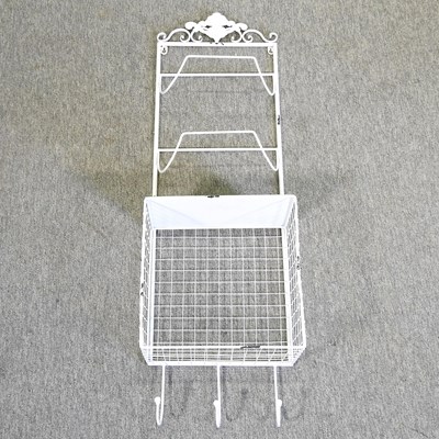 Lot 482 - A white painted metal hanging towel rack