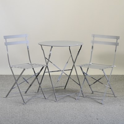 Lot 446 - A new grey painted metal patio set