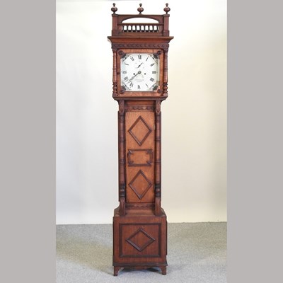 Lot 171 - A late 19th century walnut cased longcase clock