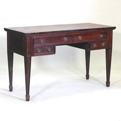 Lot 397 - A Regency style mahogany desk, with a red inset writing surface