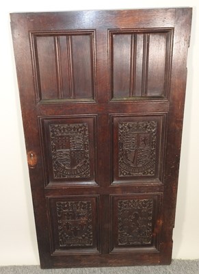 Lot 38 - An early 20th century continental carved oak door