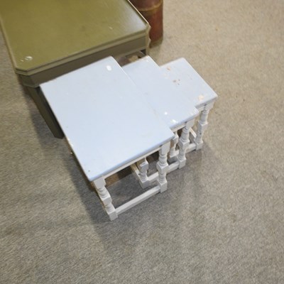 Lot 24 - A green painted coffee table