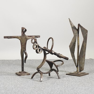 Lot 128 - Three handmade iron sculptures