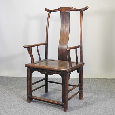 Lot 785 - A Chinese hardwood open armchair