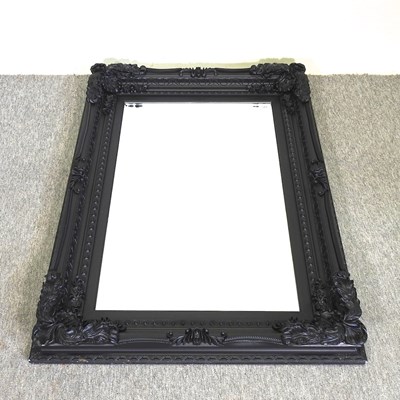 Lot 427 - A modern black framed wall mirror