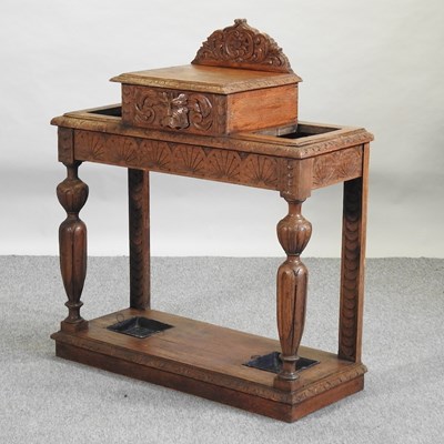 Lot 411 - A Victorian carved oak hallstand