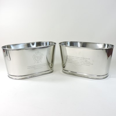 Lot 772 - A pair of metal oval champagne baths