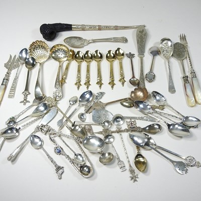 Lot 245 - A collection of silver and plated cutlery