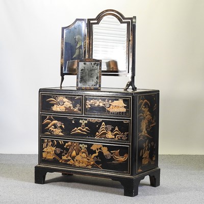 Lot 184 - A 20th century decorated chest of drawers