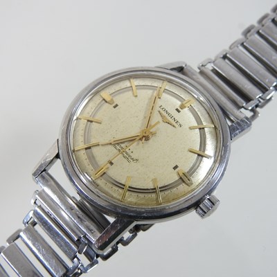 Lot 116 - A 1950's Longines Conquest steel cased automatic gentleman's wristwatch