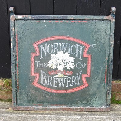 Lot 441 - A painted metal Norwich Brewery sign