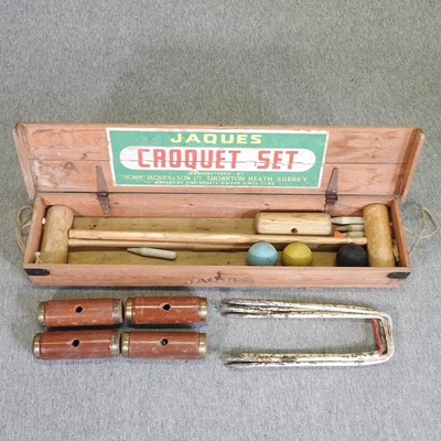 Lot 408 - A Jacques part croquet set