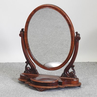 Lot 777 - A Victorian mahogany swing frame toiletry mirror