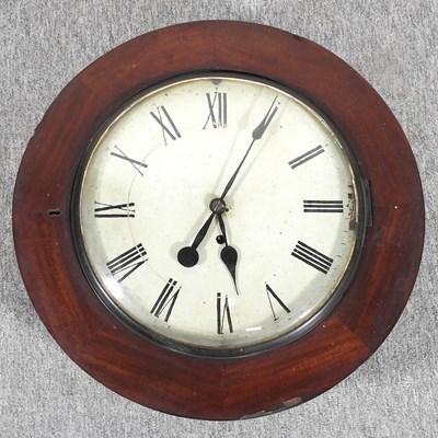 Lot 346 - A 19th century mahogany cased dial clock