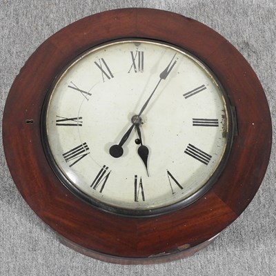 Lot 346 - A 19th century mahogany cased dial clock