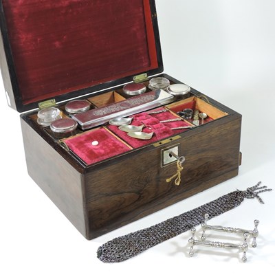 Lot 269 - A 19th century rosewood dressing case