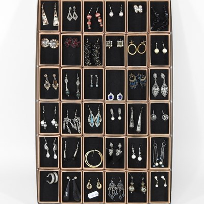 Lot 541 - Thirty six pairs of earrings