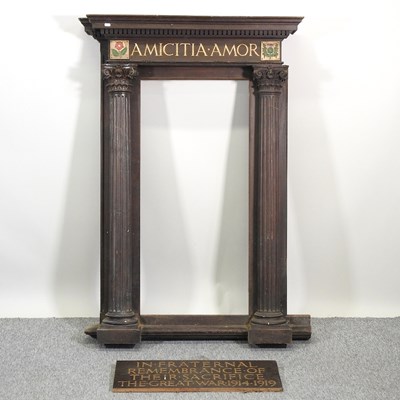 Lot 185 - A World War I war memorial frame