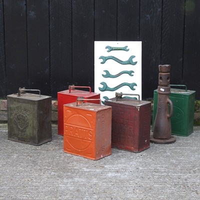 Lot 445 - A collection of vintage motor oil cans