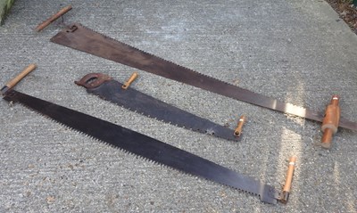 Lot 442 - A vintage two man saw