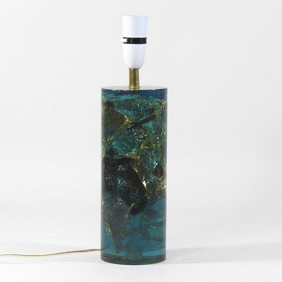 Lot 828 - A 1960's French fractal resin table lamp